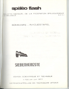 Siebenhengste - n° 100 de la revue Spéléo Flash