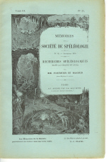 Recherches spéléologiques dans la chaine du Jura; 1è campagne 1896-1899- Spelunca  Mémoire n° 21